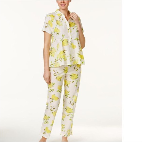 kate spade lemon peplum button up short sleeve top - Picture 5 of 5